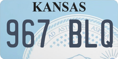 KS license plate 967BLQ