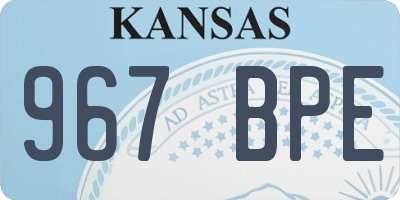 KS license plate 967BPE
