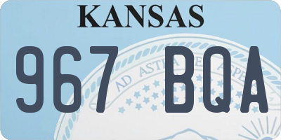 KS license plate 967BQA