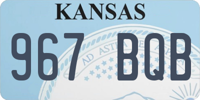 KS license plate 967BQB
