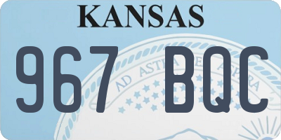 KS license plate 967BQC