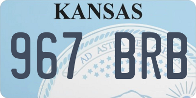 KS license plate 967BRB