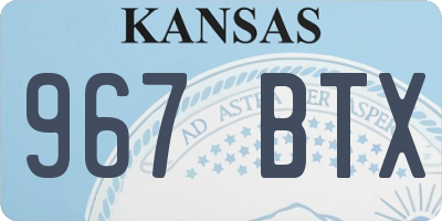 KS license plate 967BTX