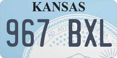 KS license plate 967BXL