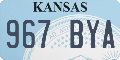 KS license plate 967BYA