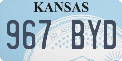 KS license plate 967BYD