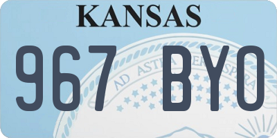 KS license plate 967BYO