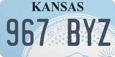 KS license plate 967BYZ