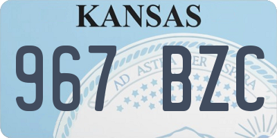 KS license plate 967BZC