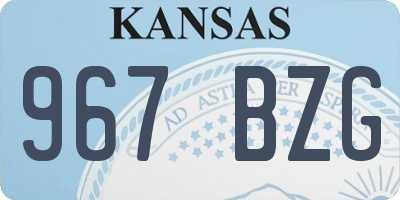KS license plate 967BZG