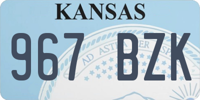 KS license plate 967BZK