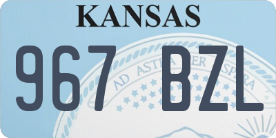 KS license plate 967BZL
