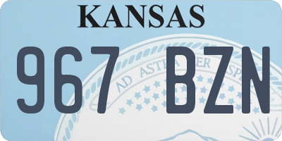 KS license plate 967BZN