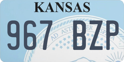 KS license plate 967BZP