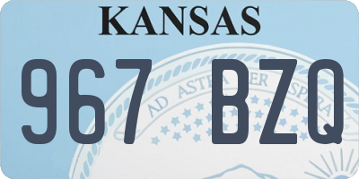 KS license plate 967BZQ