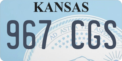 KS license plate 967CGS