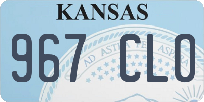 KS license plate 967CLO