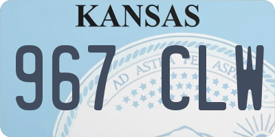 KS license plate 967CLW