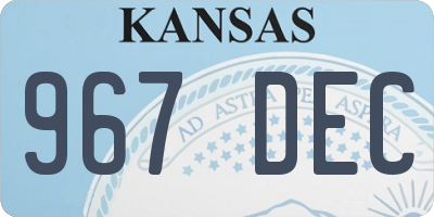 KS license plate 967DEC