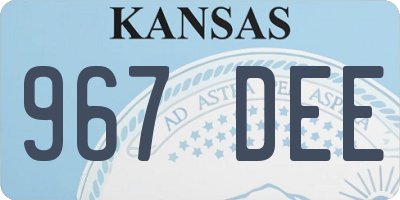 KS license plate 967DEE