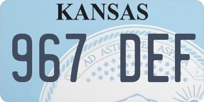 KS license plate 967DEF