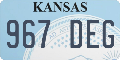 KS license plate 967DEG