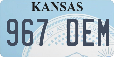 KS license plate 967DEM