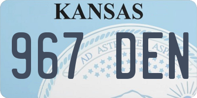 KS license plate 967DEN