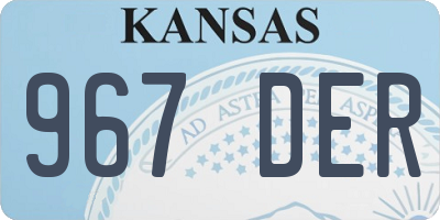 KS license plate 967DER