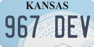KS license plate 967DEV