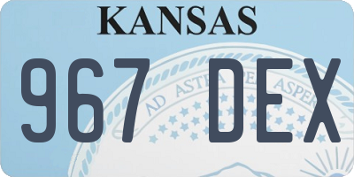 KS license plate 967DEX
