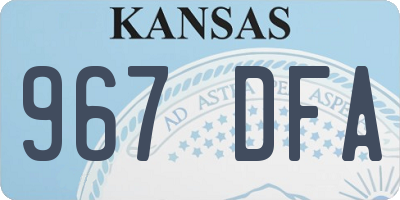 KS license plate 967DFA