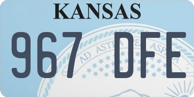 KS license plate 967DFE