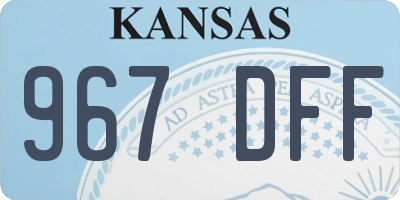 KS license plate 967DFF