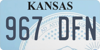 KS license plate 967DFN