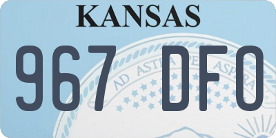 KS license plate 967DFO