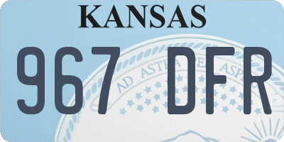 KS license plate 967DFR