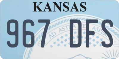 KS license plate 967DFS