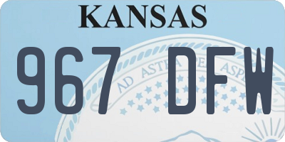 KS license plate 967DFW