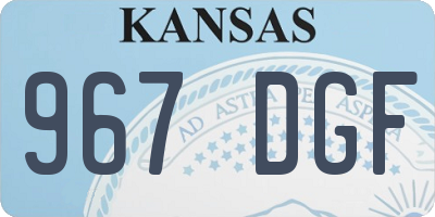 KS license plate 967DGF