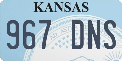 KS license plate 967DNS