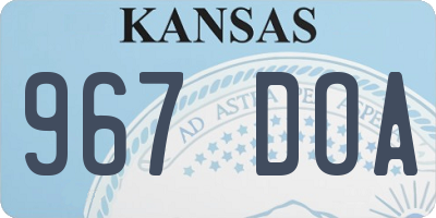 KS license plate 967DOA