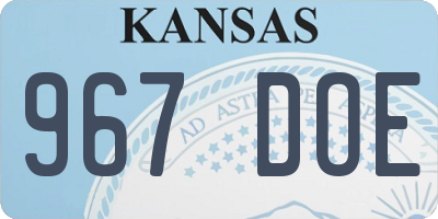 KS license plate 967DOE