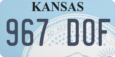 KS license plate 967DOF