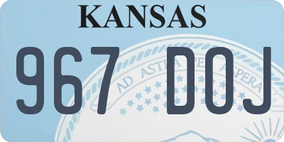 KS license plate 967DOJ