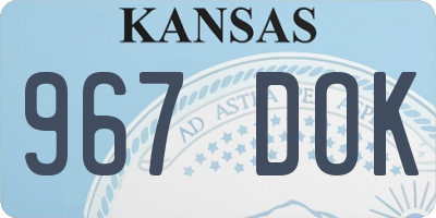 KS license plate 967DOK