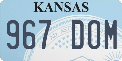 KS license plate 967DOM
