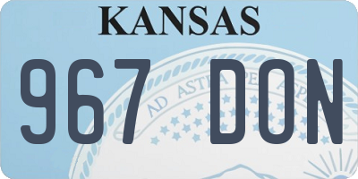 KS license plate 967DON