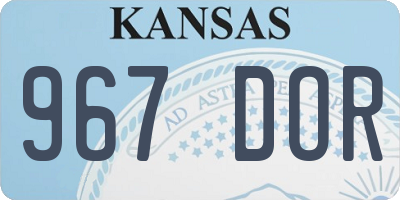 KS license plate 967DOR