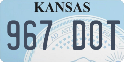 KS license plate 967DOT